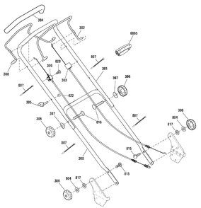 Handle Assembly Diagram and Parts List for 881153-MXMH650E 2010 Briggs and Stratton Lawn Mower